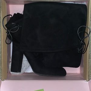 Black Suede Thigh High Boots